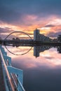 Glasgow with the Clyde Arch Bridge over the Clyde river