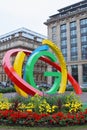 Glasgow Commonwealth Games emblem sculpture in the Edinburgh