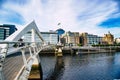 Glasgow Foot Bridge Over the River Clyde Royalty Free Stock Photo