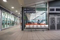 Interior of Buchanan Bus Station showing passenger waiting area. Public trasnport building