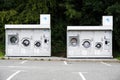 Glasgow, Lanarkshire. Scotland, UK. September 12th 2021: Washing machines for public use at supermarket