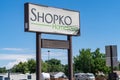 Sign for a former Shopko store location. The retailer closed all of its stores