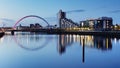 Glasgow at night with river - Squinty Bridge, UK