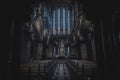 GLASGOW, SCOTLAND, DECEMBER 16, 2018: Magnificent perspective view of interiors of Glasgow Cathedral, known as High Kirk or St. Royalty Free Stock Photo