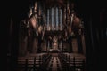 GLASGOW, SCOTLAND, DECEMBER 16, 2018: Magnificent perspective view of interiors of Glasgow Cathedral, known as High Kirk or St.