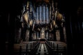 GLASGOW, SCOTLAND, DECEMBER 16, 2018: Magnificent perspective view of interiors of Glasgow Cathedral, known as High Kirk or St. Royalty Free Stock Photo