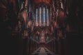 GLASGOW, SCOTLAND, DECEMBER 16, 2018: Magnificent perspective view of interiors of Glasgow Cathedral, known as High Kirk or St. Royalty Free Stock Photo