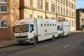 Glasgow, Scotland - 1 December 2017 : Two prisoner transport vehicles operated by G4S awaiting on the street nearby the court.