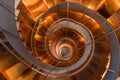 The geometric pattern of the spiral staircase in the Lighthouse tower