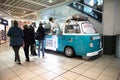 Bibble VW Camper Novelty Ice Cream sales inside Buchanan Galleries Shopping Centre Mall with customers Royalty Free Stock Photo