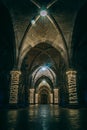 Glasgow, Scotland January 2021 Cloisters at Glasgow university set up for wedding Royalty Free Stock Photo