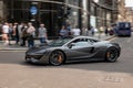 Luxurious super car McLaren 570 S / 570 GT with a panning motion blur effect increasing the impression of high speed