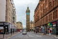 Merchant City Clock Tolbooth Tower in Glasgow viewed from the High Street