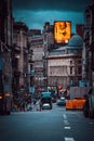 Glasgow Scotland June 2021 view down renfield street in Glasgow the main bus route through the city centre on an overcast day Royalty Free Stock Photo