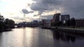 Glasgow, Scotland river Clyde and cityscape during the late afternoon