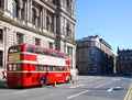 A double-decker bus is a bus that has two storeys or decks. Royalty Free Stock Photo