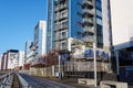 Glasgow, Scotland, UK, November 27th 2023, High rise residential building of flats with cladding being replaced with