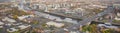 Glasgow, Scotland, UK, October 30th 2022, Aerial view of the Kingston Bridge over the River Clyde and M8, M74 Motorway