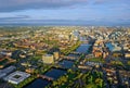 Glasgow, Scotland, UK, September 17th 2022, Aerial view of the River Clyde and Glasgow City Royalty Free Stock Photo