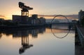 Glasgow, Scotland, UK, September 10th 2022, Clydeport Crane at Finnieston next to the Clyde Arc bridge in Glasgow