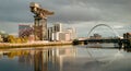 Clydeport Crane at Finnieston next to the Clyde Arc bridge in Glasgow