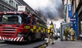 Glasgow, Scotland - United Kingdom, March 22, 2018: Large fire in the Glasgow city center at Sauchiehall Street in Glasgow, United