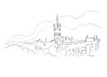 Glasgow United Kingdom Europe vector sketch city illustration line art