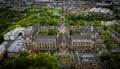 Glasgow University from above - aerial view Royalty Free Stock Photo