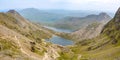 Glaslyn and llyn Llydaw lakes beside Mount Snowdon, Wales Royalty Free Stock Photo