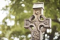 High Cross of the scriptures and cathedral GLASNEVIN CEMETERY . DUBLIN. IRELAND Royalty Free Stock Photo