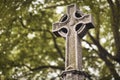 High Cross of the scriptures and cathedral GLASNEVIN CEMETERY . DUBLIN. IRELAND Royalty Free Stock Photo