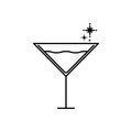 martini cocktail glass icon with cold water. simple, line, silhouette and clean style Royalty Free Stock Photo