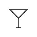 martini cocktail glass icon. simple, line, silhouette and clean style Royalty Free Stock Photo