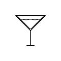 martini cocktail glass icon with water. simple, line, silhouette and clean style Royalty Free Stock Photo