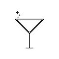 sparkling martini cocktail glass icon. simple, line, silhouette and clean style Royalty Free Stock Photo