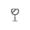 broken goblet glass icon on white background. simple, line, silhouette and clean style Royalty Free Stock Photo