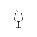 sparkling red wine glass icon on white background. simple, line, silhouette and clean style Royalty Free Stock Photo