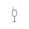 sparkling white wine glass icon on white background. simple, line, silhouette and clean style Royalty Free Stock Photo