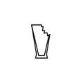 crushed pilsner or beer glass icon on white background. simple, line, silhouette and clean style