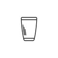 empty tumbler or glassware icon on white background. simple, line, silhouette and clean style Royalty Free Stock Photo