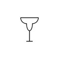 empty wineglass or goblet glass icon on white background. simple, line, silhouette and clean style