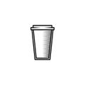 empty glassware or coffee glass icon on white background. simple, line, silhouette and clean style Royalty Free Stock Photo