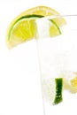 Glass of 7up with lemon and lime Royalty Free Stock Photo