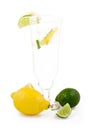 Glass of 7up with lemon and lime Royalty Free Stock Photo