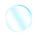 Glass, acrylic or plastic circle. glare mirror. glossy round glass icon. Vector illustration.