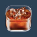 glass of alcohol with ice cubes. Vector illustration decorative design