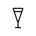 A glass of alcoholic vector icon. Isolated contour symbol illustration
