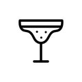 Glass with alcoholic vector icon. Isolated contour symbol illustration