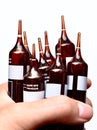 Glass ampoules containing iron supplements to treat anaemia