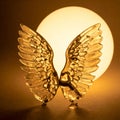 Glass Angel Wings in Golden Light Royalty Free Stock Photo